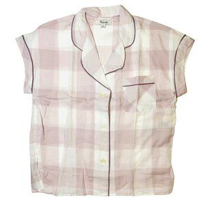MADEWELL Pajama Top Size XS Women's Button-Up Short Sleeve Top